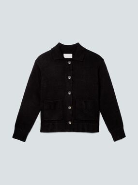 Everlane 100% Organic Cotton Chore Sweater Jacket Black XS